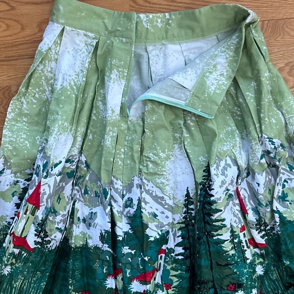 Obbue NWOT A-line Printed Pleated Midi Skirt (M) - Picture 9 of 13